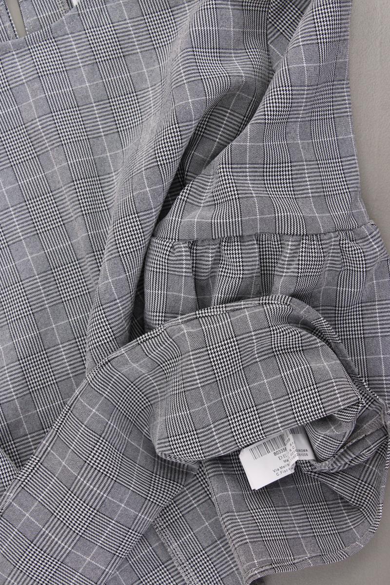 Oversize-Bluse Gr. M hahnentritt 3/4 Ärmel grau aus Baumwolle