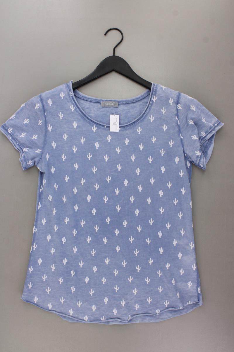 Be There Shirt mit Kaktusmuster Gr. S Kurzarm blau