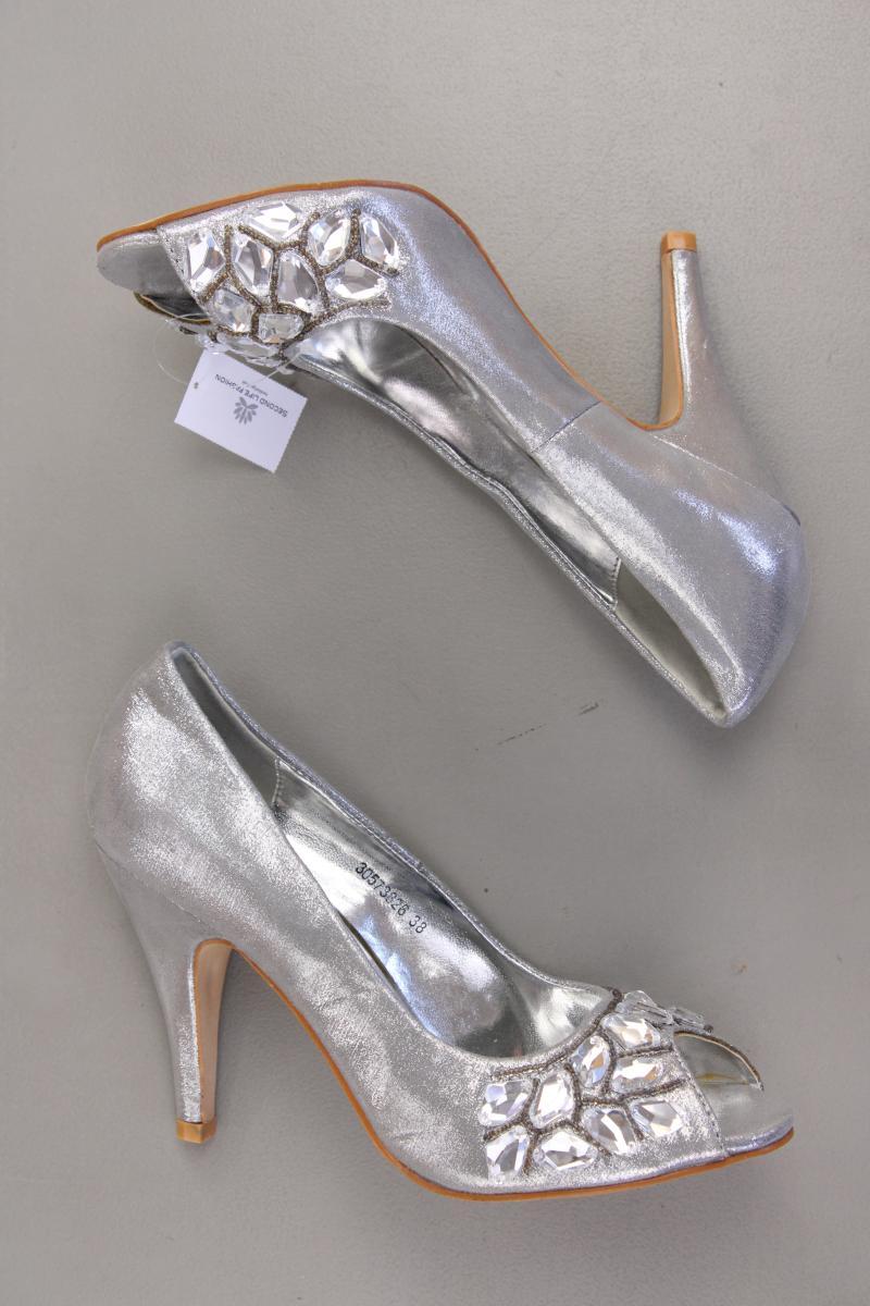 Sandrine Peep Toes Gr. 38 silber