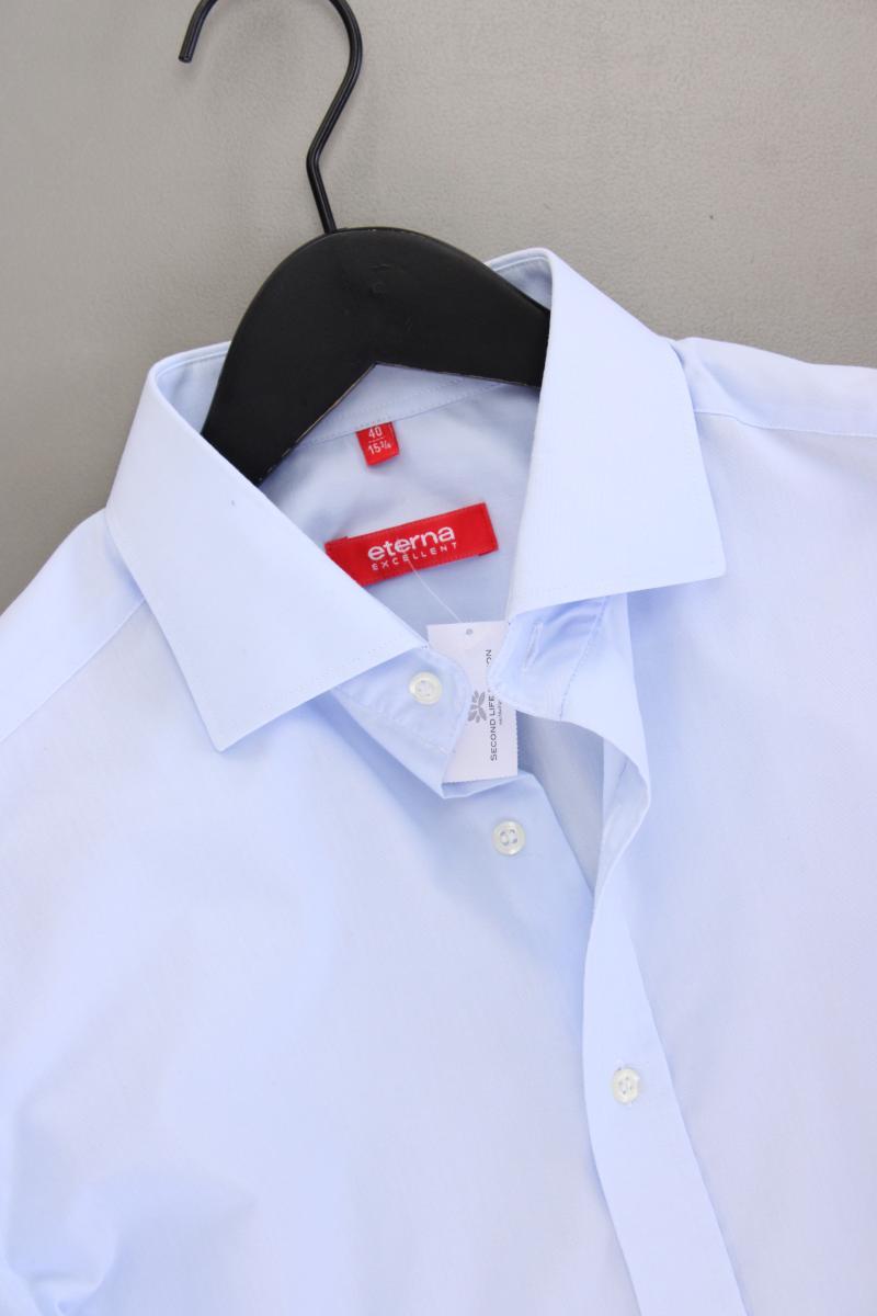 Eterna Langarmhemd für Herren Gr. Hemdgröße 40 blau aus Baumwolle