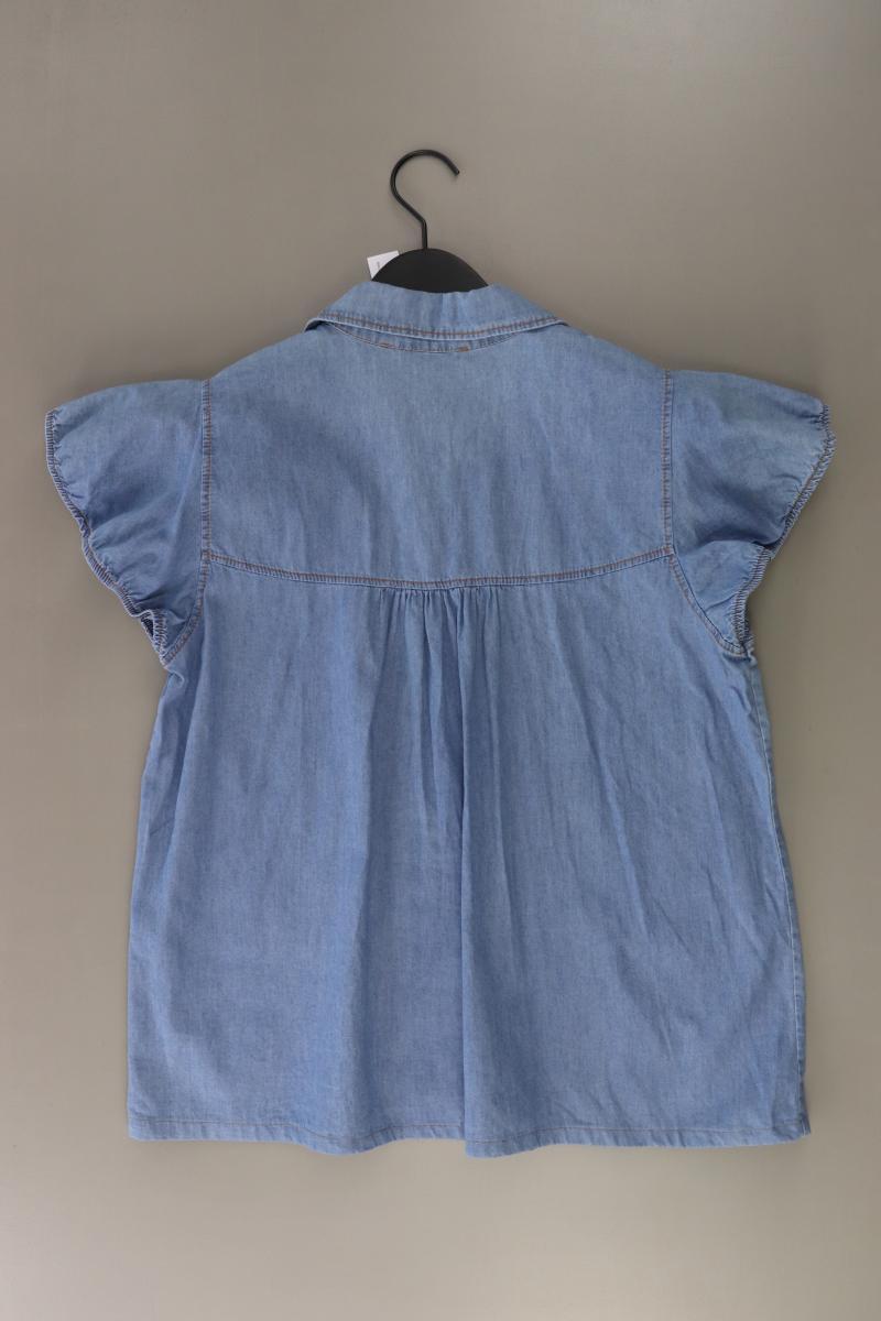 Le Streghe Bluse Gr. M Kurzarm blau aus Baumwolle
