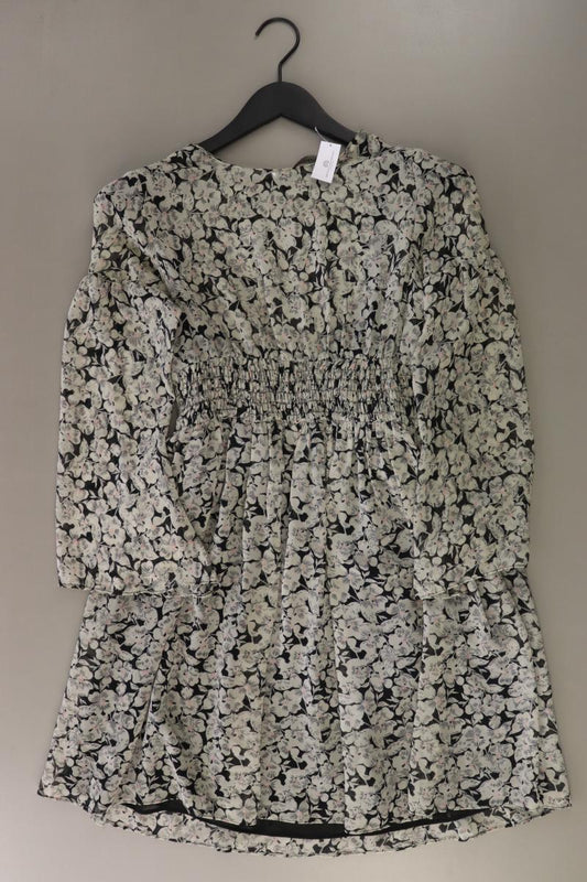 Zara Langarmkleid Gr. S mit Blumenmuster grau