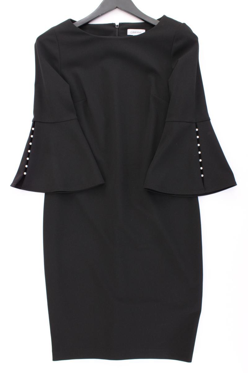 Calvin Klein Abendkleid Gr. UK 8 (S) neuwertig 3/4 Ärmel schwarz aus Polyester