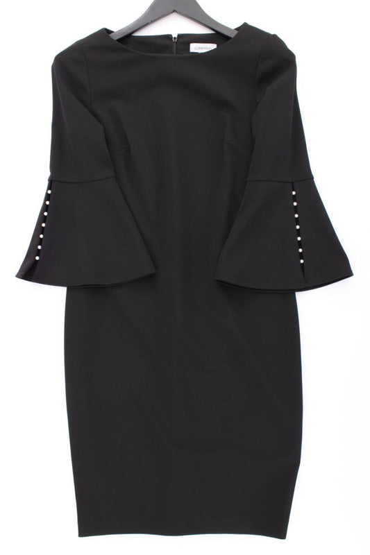 Calvin Klein Abendkleid Gr. UK 8 (S) neuwertig 3/4 Ärmel schwarz aus Polyester