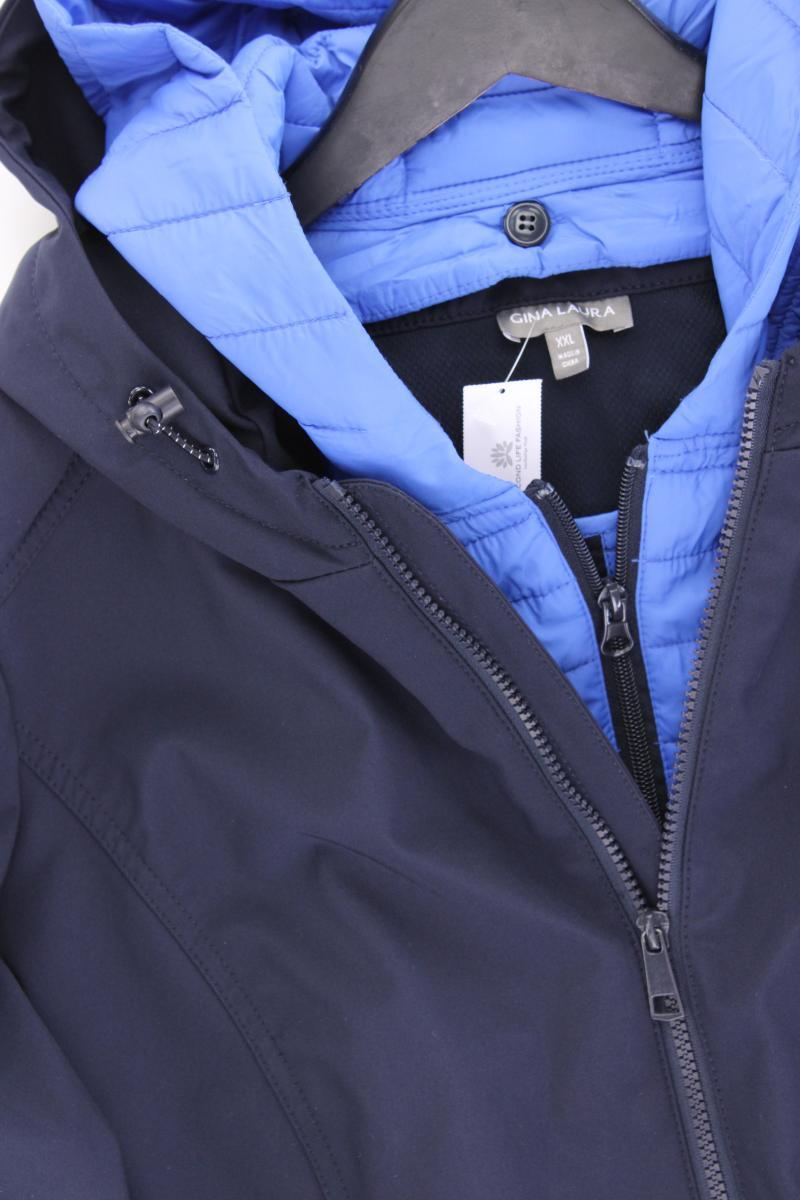 Gina Laura Kapuzenjacke Gr. XXL neuwertig blau aus Polyester