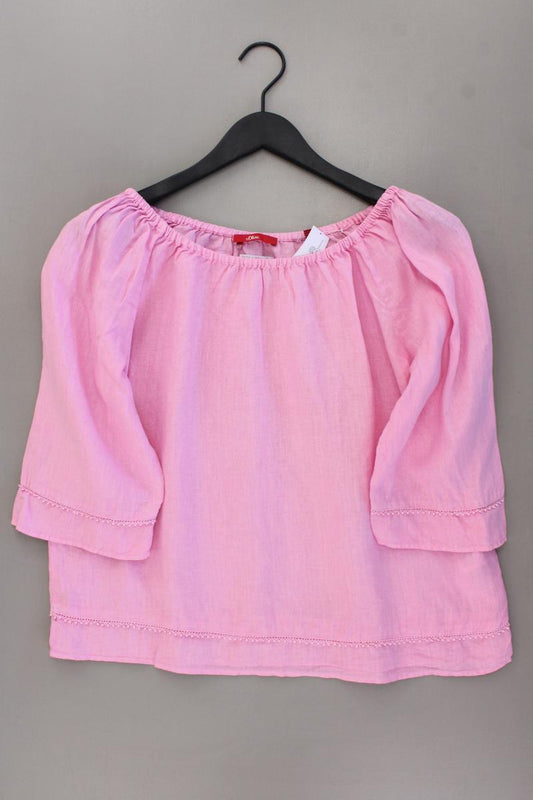 s.Oliver Leinenbluse Gr. 38 neuwertig 3/4 Ärmel mit Carmen-Ausschnitt pink