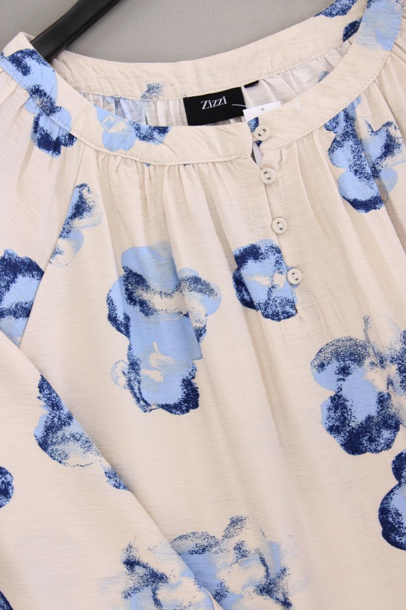 Zizzi Langarmkleid Gr. 48 mit Blumenmuster neuwertig creme