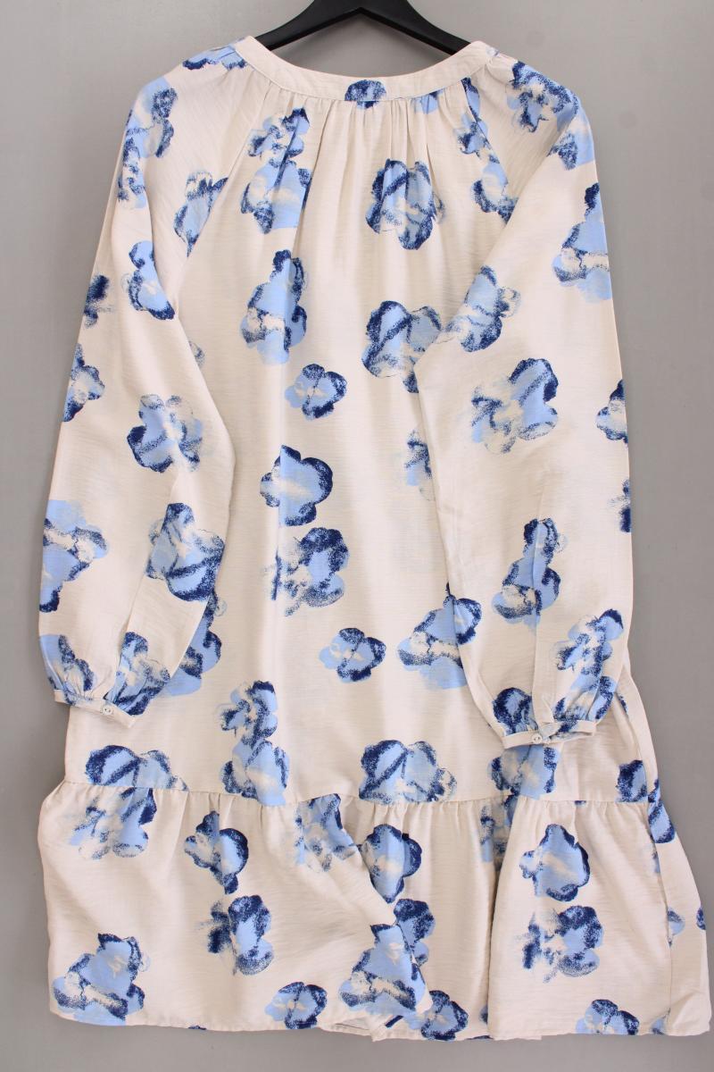 Zizzi Langarmkleid Gr. 48 mit Blumenmuster neuwertig creme