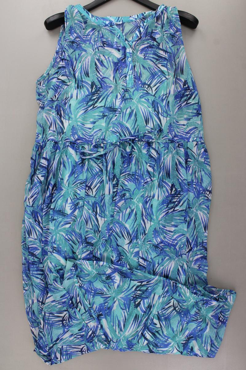 Chiffonkleid Gr. 48 Ärmellos blau