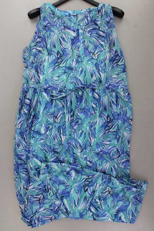 Chiffonkleid Gr. 48 Ärmellos blau