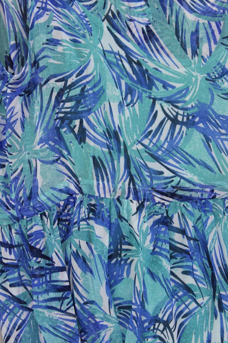 Chiffonkleid Gr. 48 Ärmellos blau