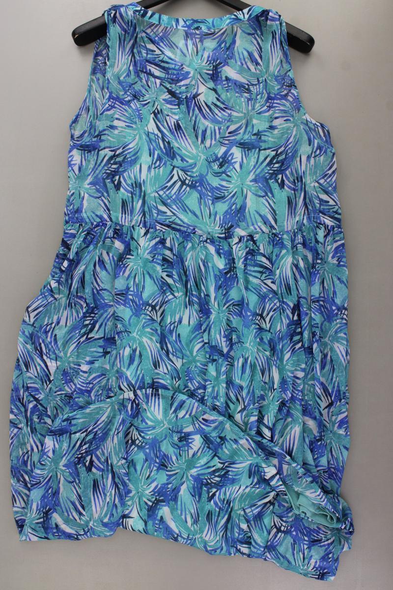 Chiffonkleid Gr. 48 Ärmellos blau