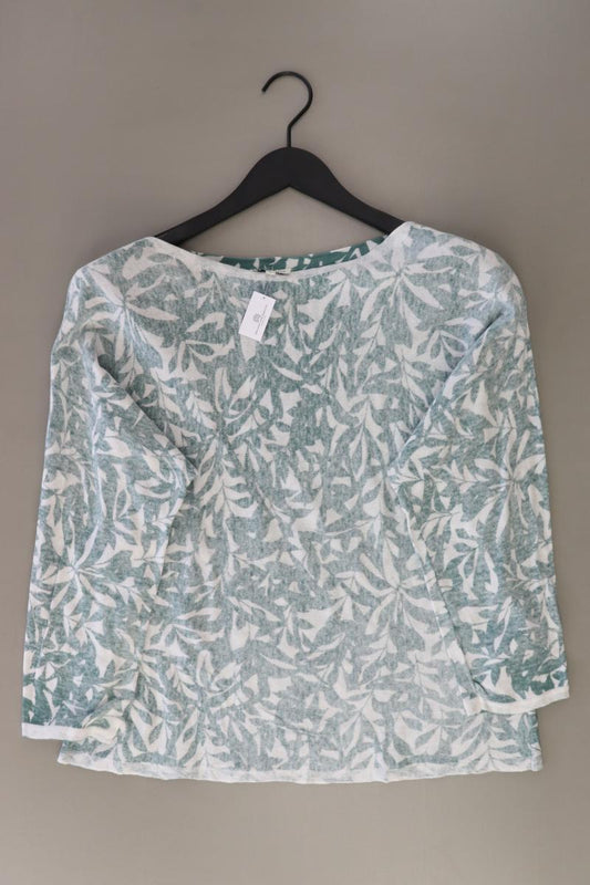 Tom Tailor Feinstrickpullover Gr. L mit Blumenmuster grün aus Baumwolle