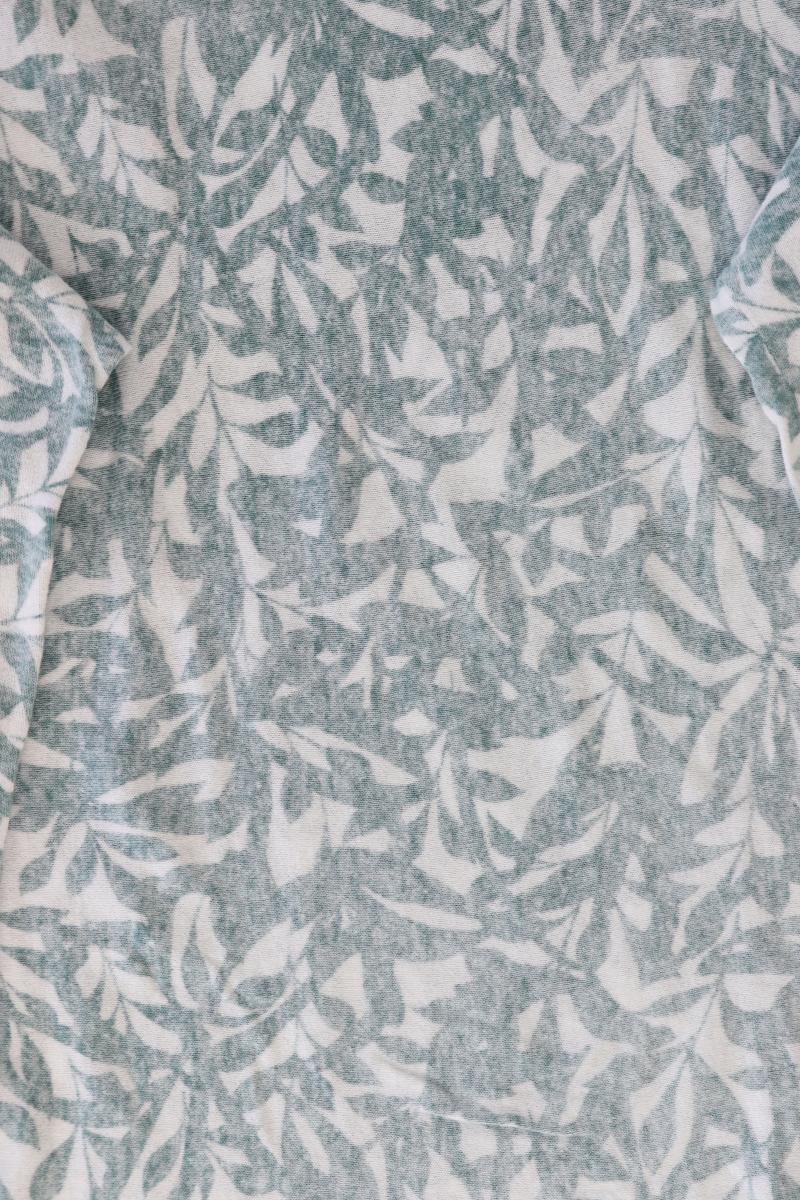 Tom Tailor Feinstrickpullover Gr. L mit Blumenmuster grün aus Baumwolle