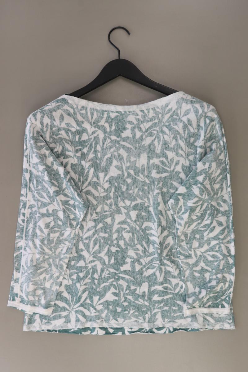 Tom Tailor Feinstrickpullover Gr. L mit Blumenmuster grün aus Baumwolle