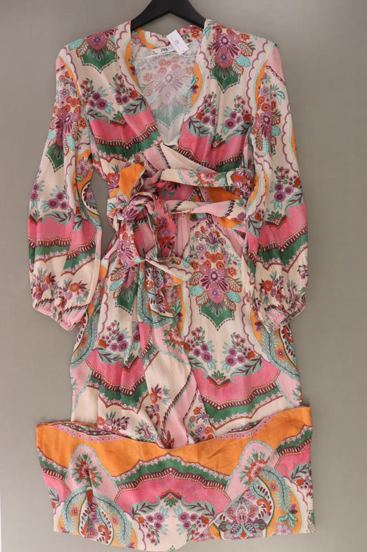 Zara Wickelkleid  Gr. M mit Blumenmuster mit Gürtel Langarm mehrfarbig
