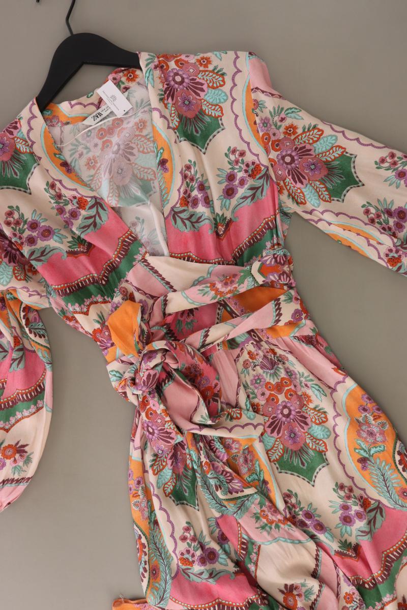 Zara Wickelkleid  Gr. M mit Blumenmuster mit Gürtel Langarm mehrfarbig