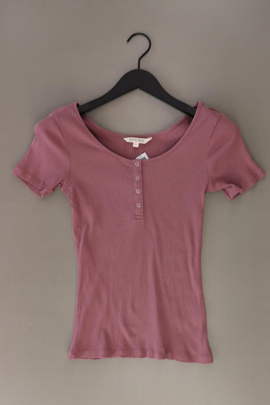 Review T-Shirt Gr. XL Kurzarm rosa aus Baumwolle