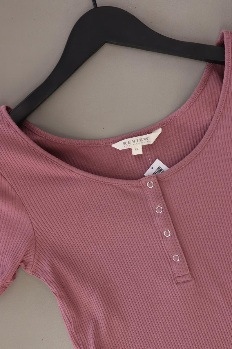 Review T-Shirt Gr. XL Kurzarm rosa aus Baumwolle