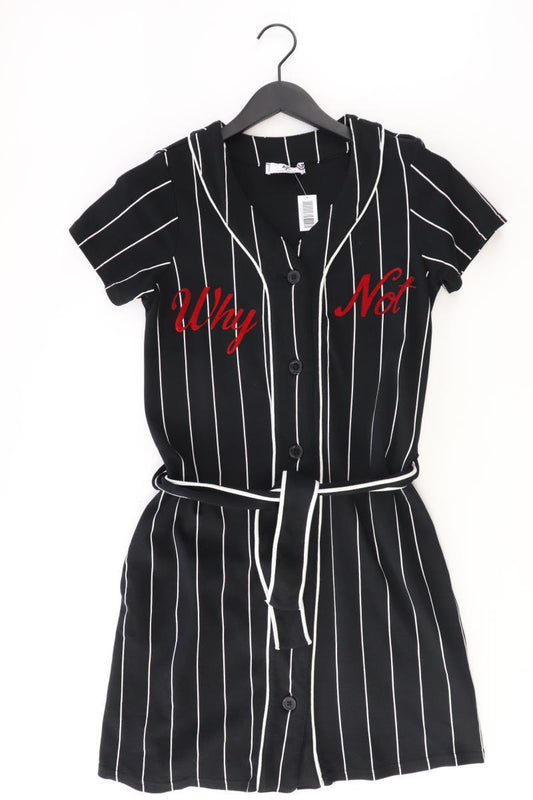 AJC Fashion Kurzarmkleid Gr. 36 gestreift schwarz aus Baumwolle