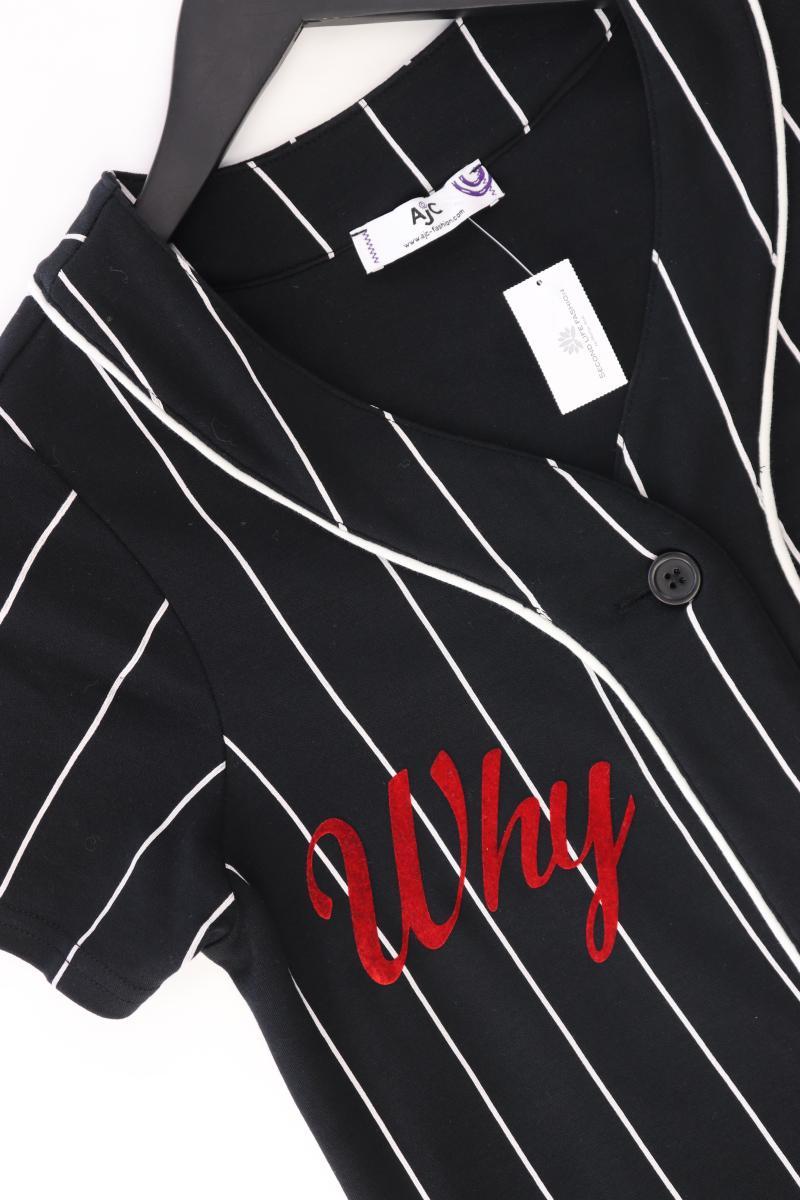 AJC Fashion Kurzarmkleid Gr. 36 gestreift schwarz aus Baumwolle