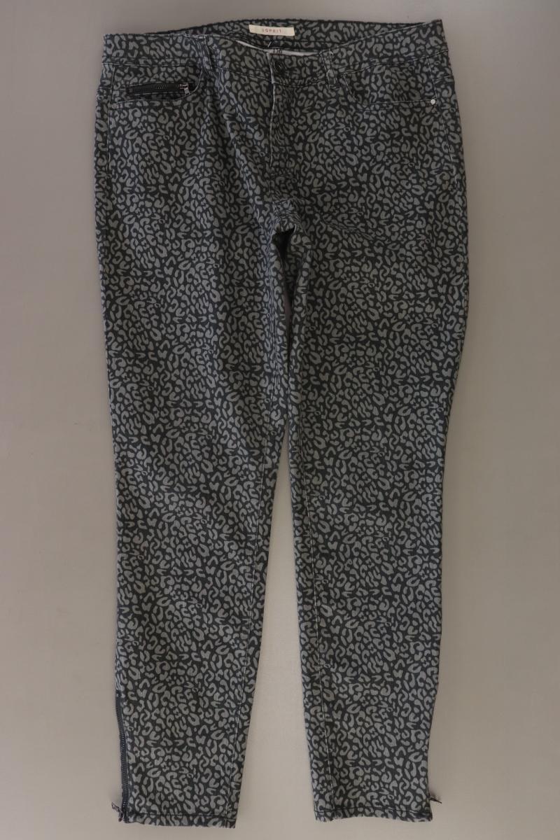 Esprit Hose Gr. 40 mit Tierdruck grau aus Baumwolle