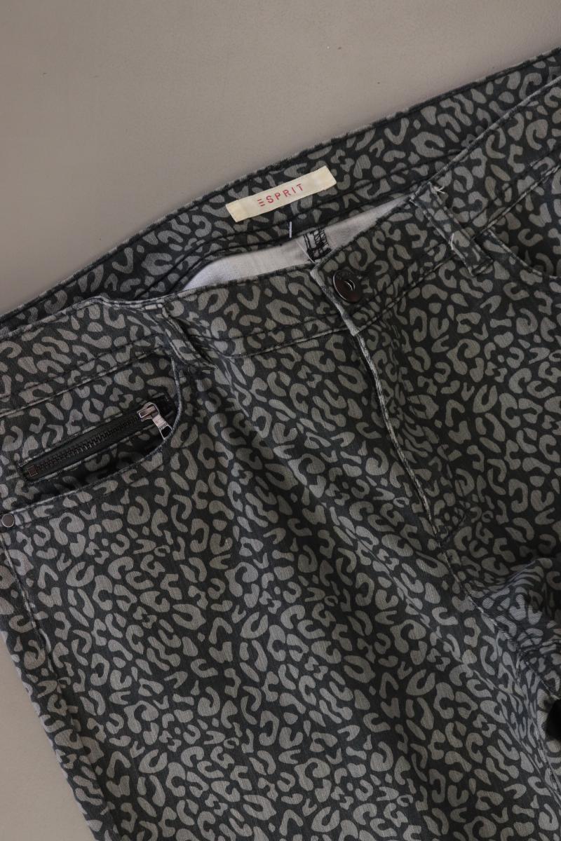 Esprit Hose Gr. 40 mit Tierdruck grau aus Baumwolle