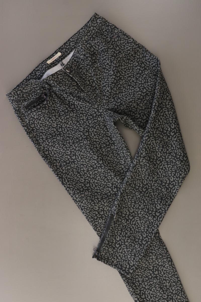 Esprit Hose Gr. 40 mit Tierdruck grau aus Baumwolle