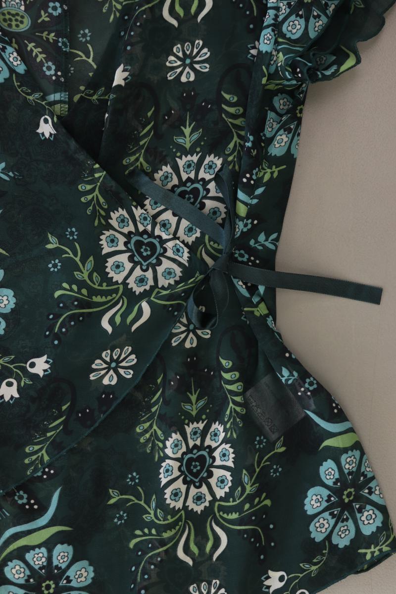 Tom Tailor Y2K Bluse Gr. 36 mit Blumenmuster Kurzarm grün aus Polyester