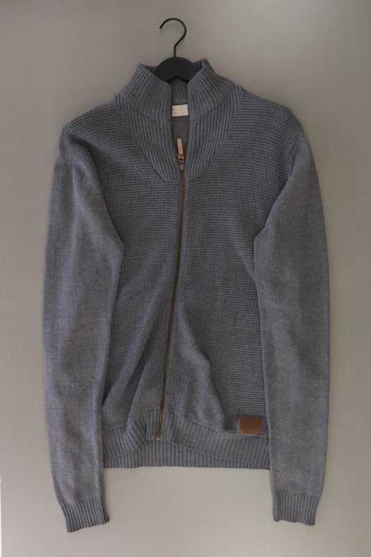 !Solid Strickjacke für Herren Gr. S Langarm grau aus Baumwolle
