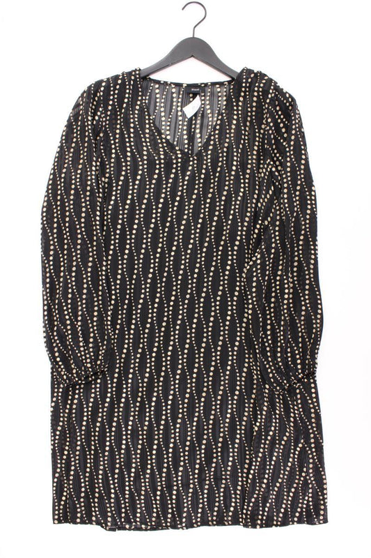 Zizzi Langarmkleid Gr. 48 gepunktet schwarz