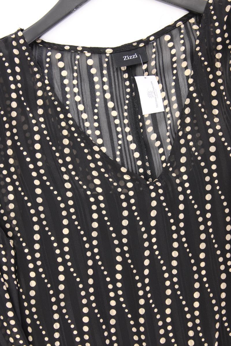 Zizzi Langarmkleid Gr. 48 gepunktet schwarz