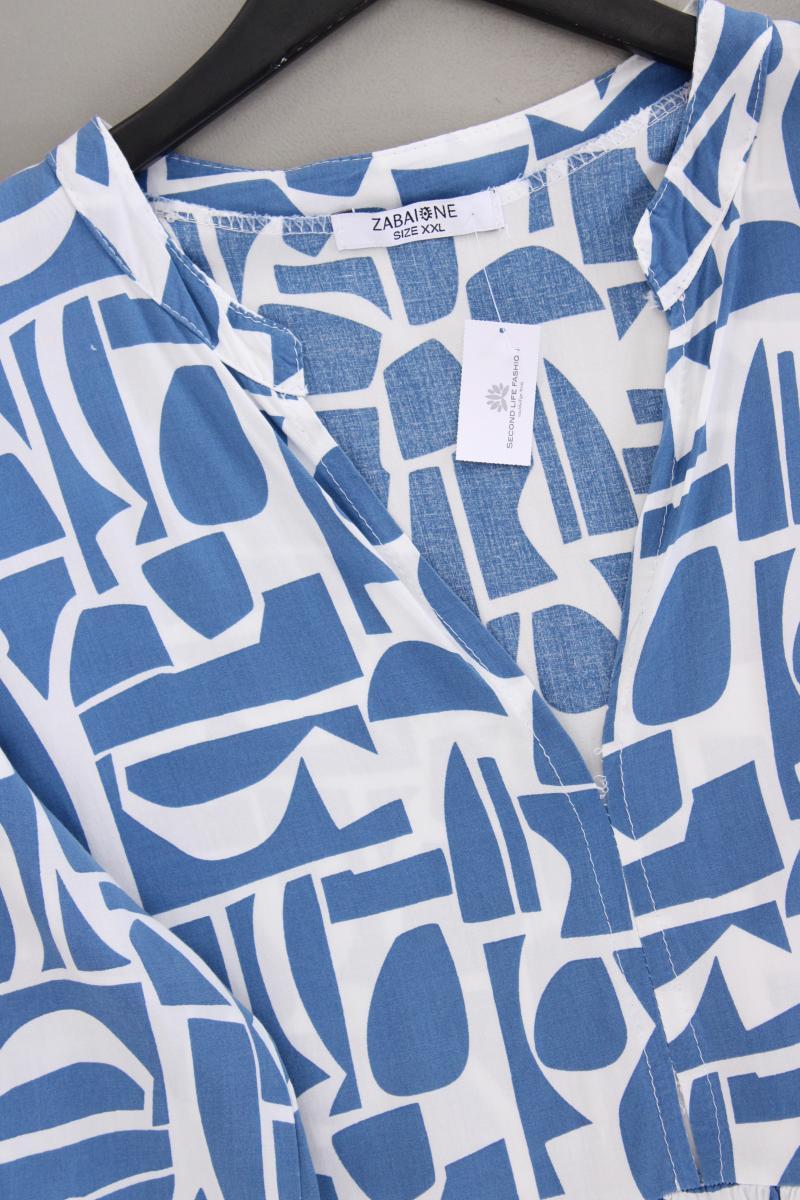Zabaione Langarmkleid Gr. XXL geometrisches Muster blau