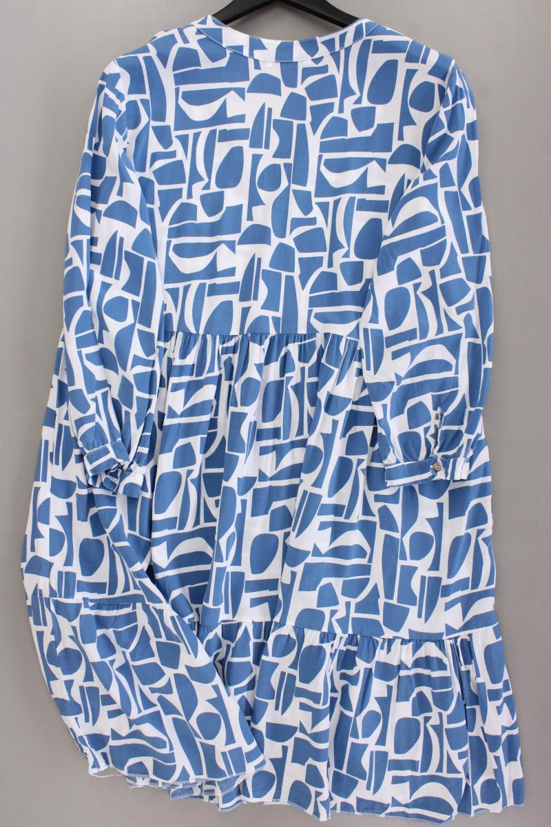 Zabaione Langarmkleid Gr. XXL geometrisches Muster blau