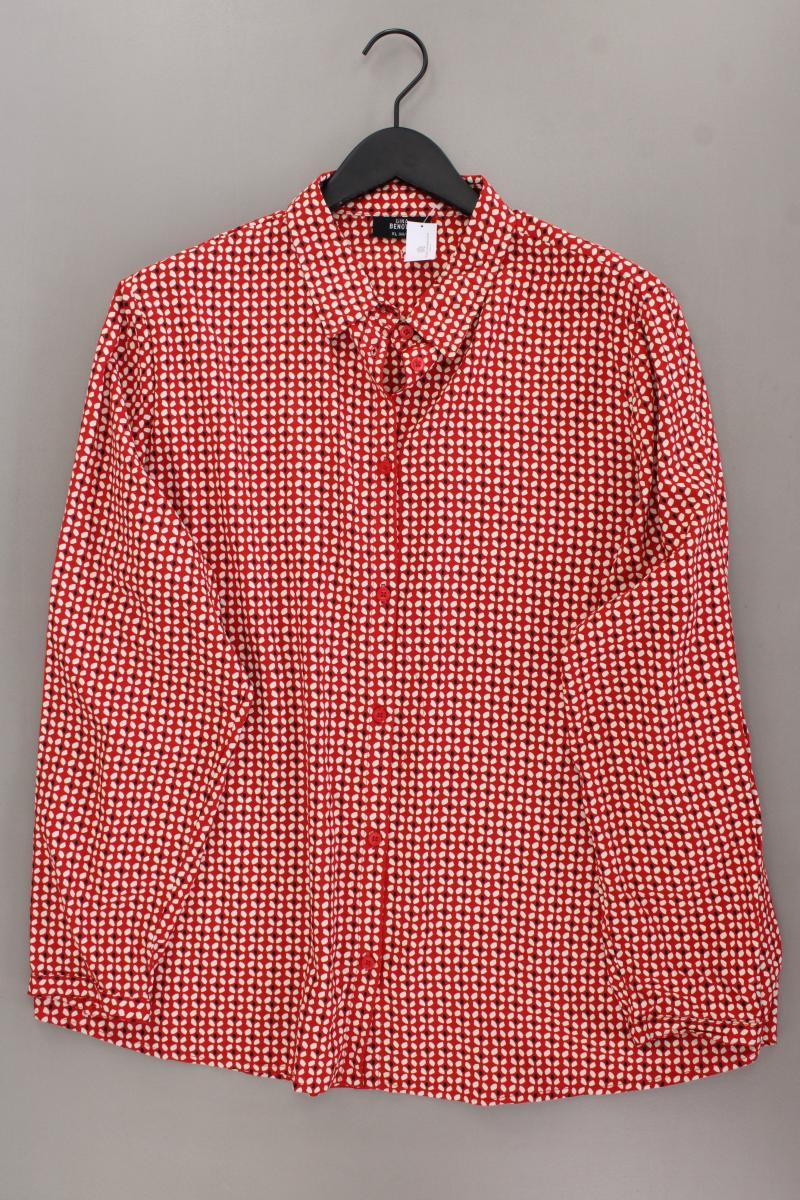 Gina Benotti Bluse Gr. 48/50 geometrisches Muster Langarm rot