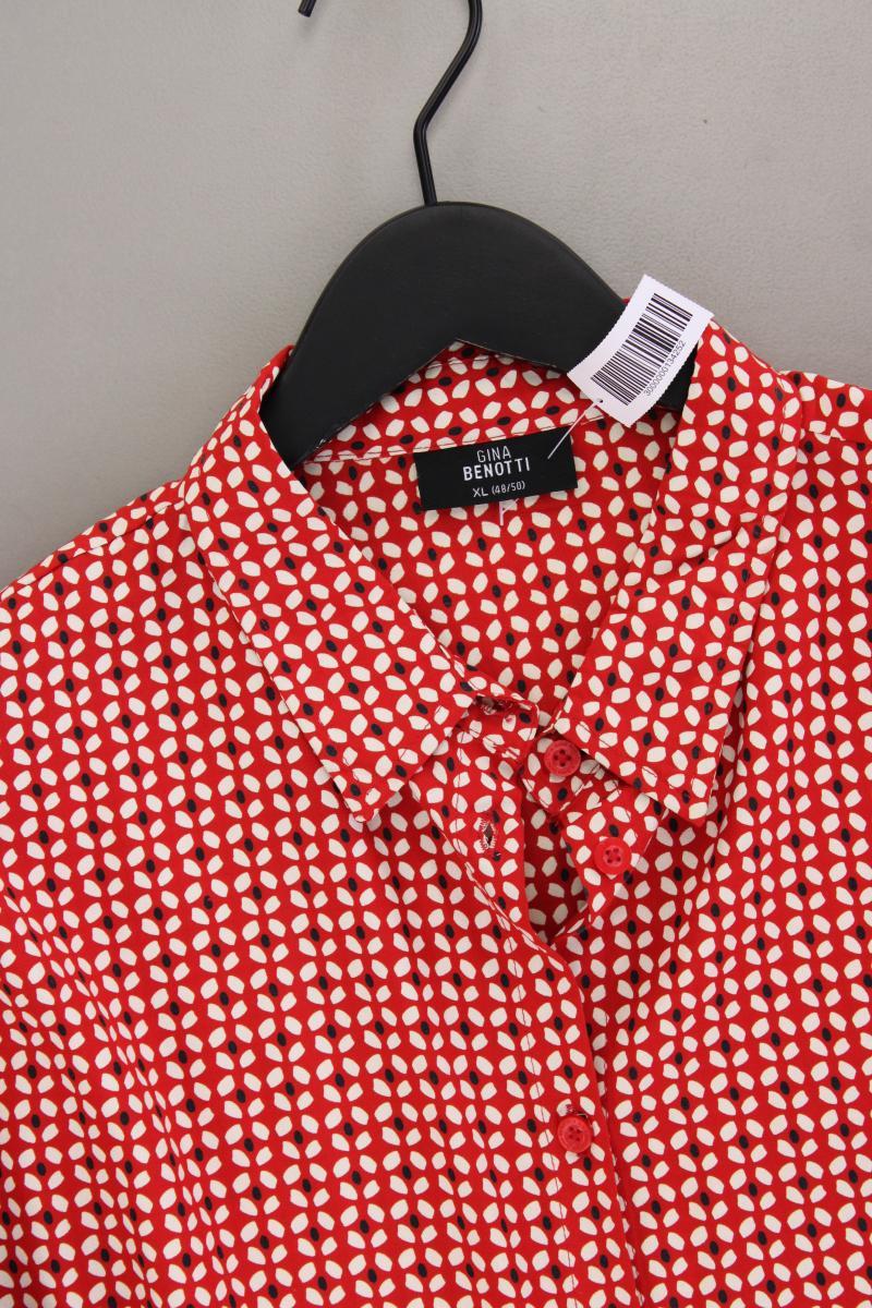 Gina Benotti Bluse Gr. 48/50 geometrisches Muster Langarm rot