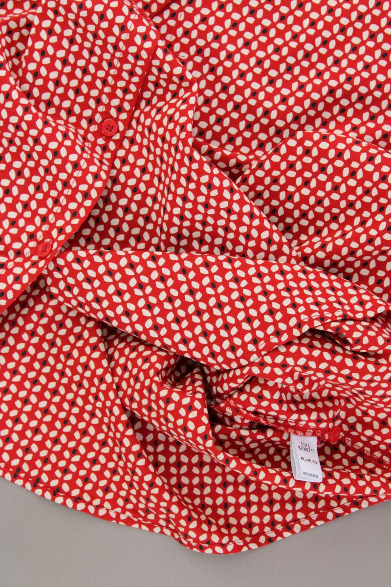 Gina Benotti Bluse Gr. 48/50 geometrisches Muster Langarm rot
