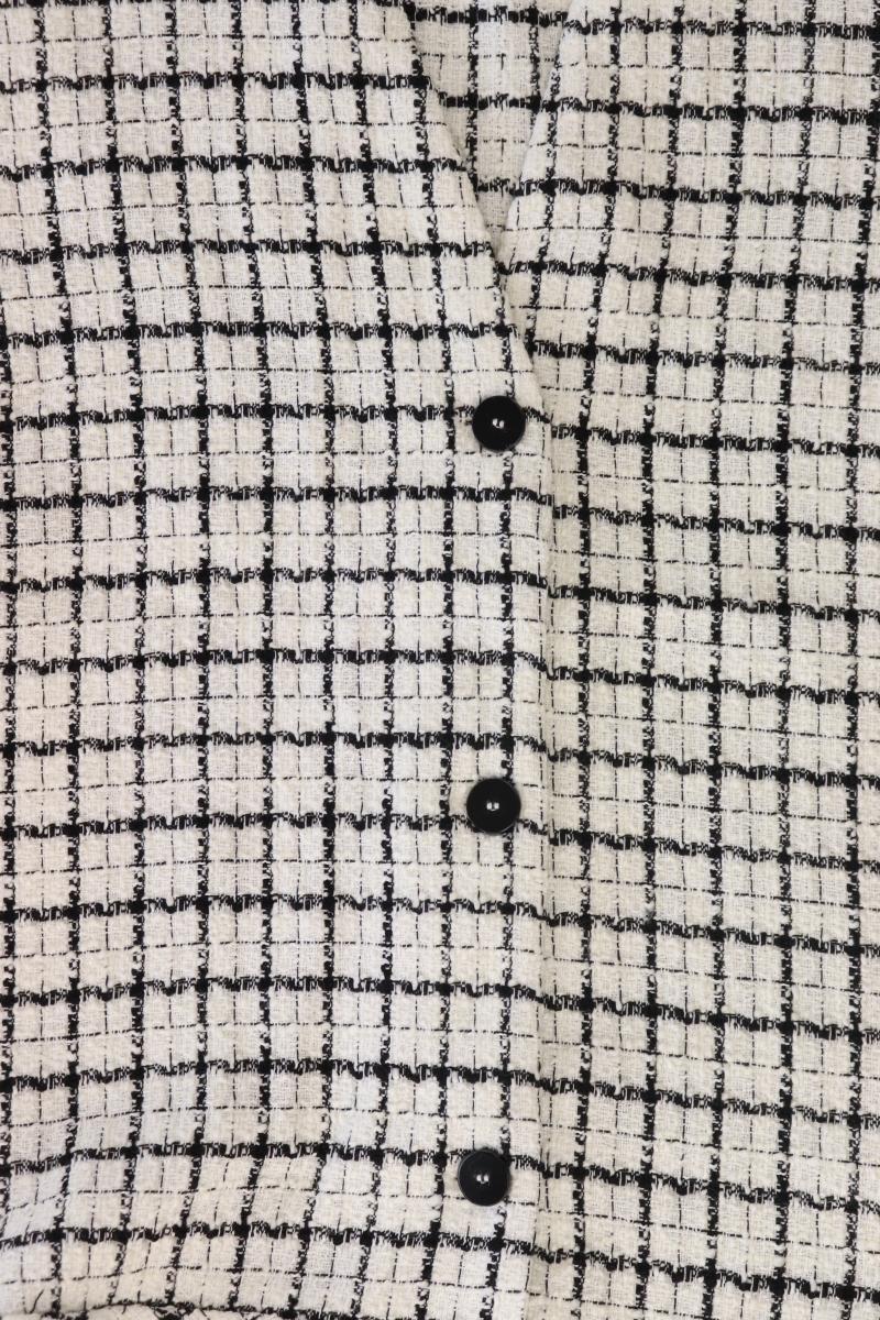 Zara Midikleid Gr. XL kariert Ärmellos weiß aus Polyester