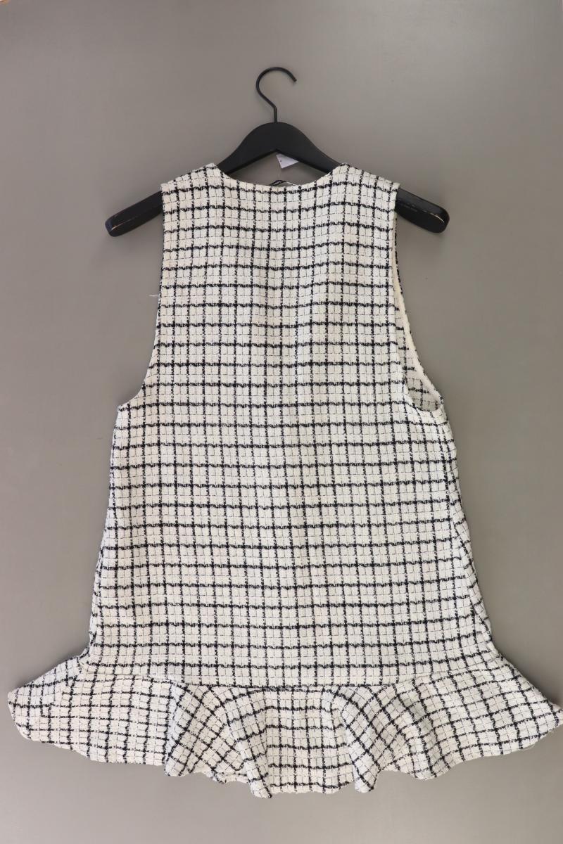 Zara Midikleid Gr. XL kariert Ärmellos weiß aus Polyester