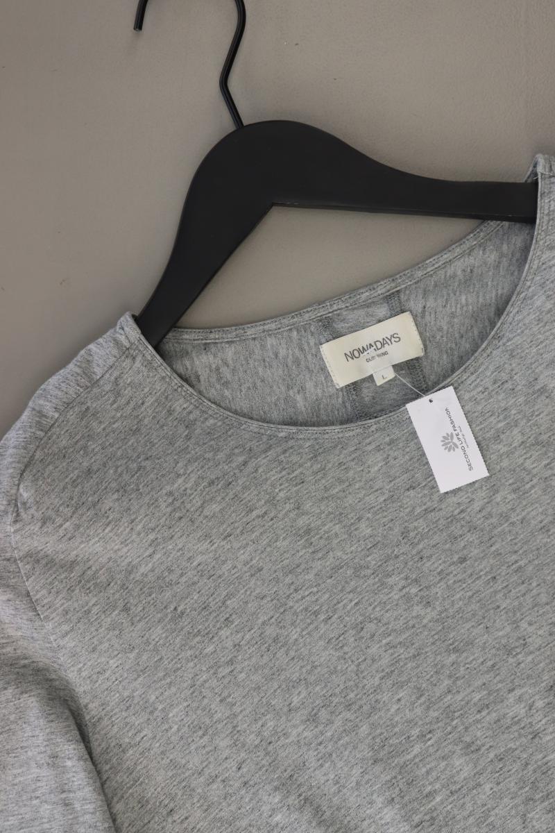 Nowadays T-Shirt für Herren Gr. L Kurzarm grau aus Baumwolle