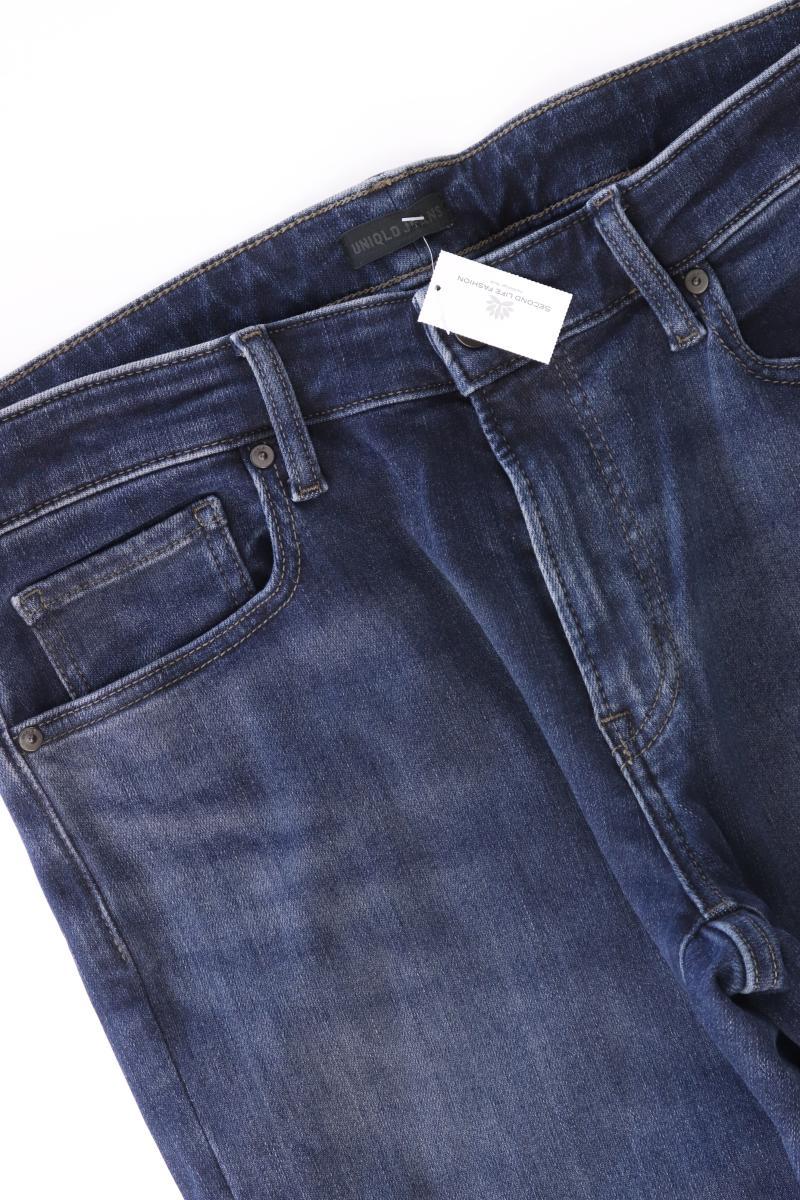Uniqlo Straight Jeans für Herren Gr. W33/L34 blau aus Baumwolle