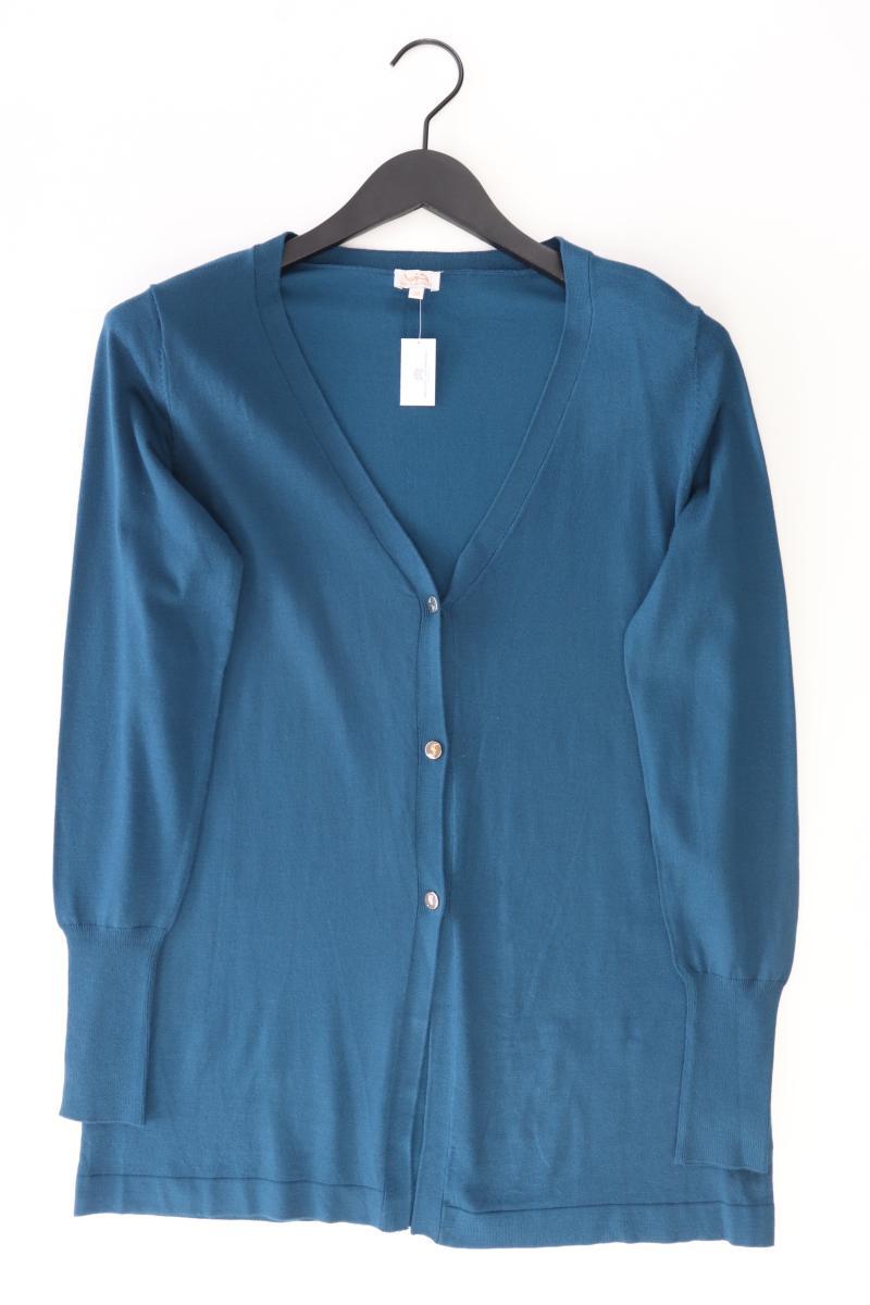 VA Milano Strickjacke Gr. 38 Langarm blau aus Viskose