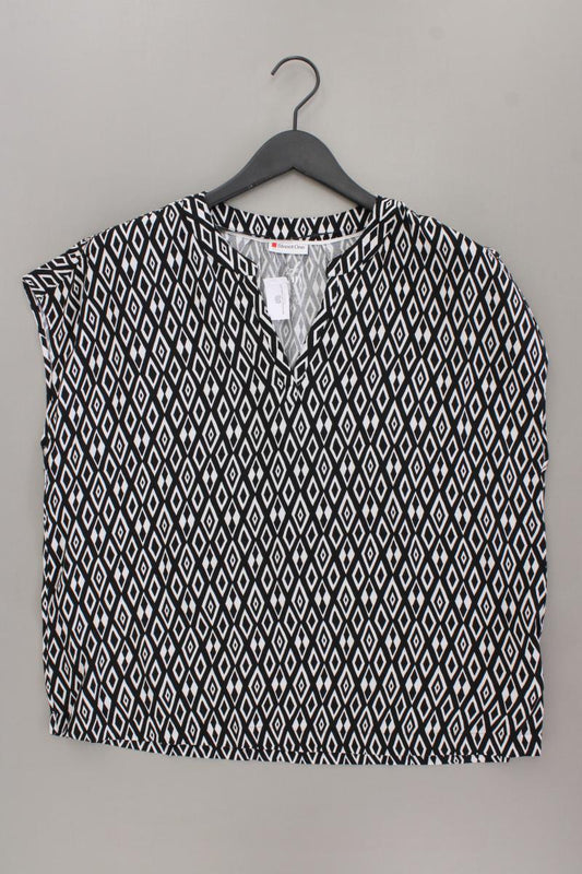 Street One Kurzarmbluse Gr. 40 geometrisches Muster schwarz aus Viskose