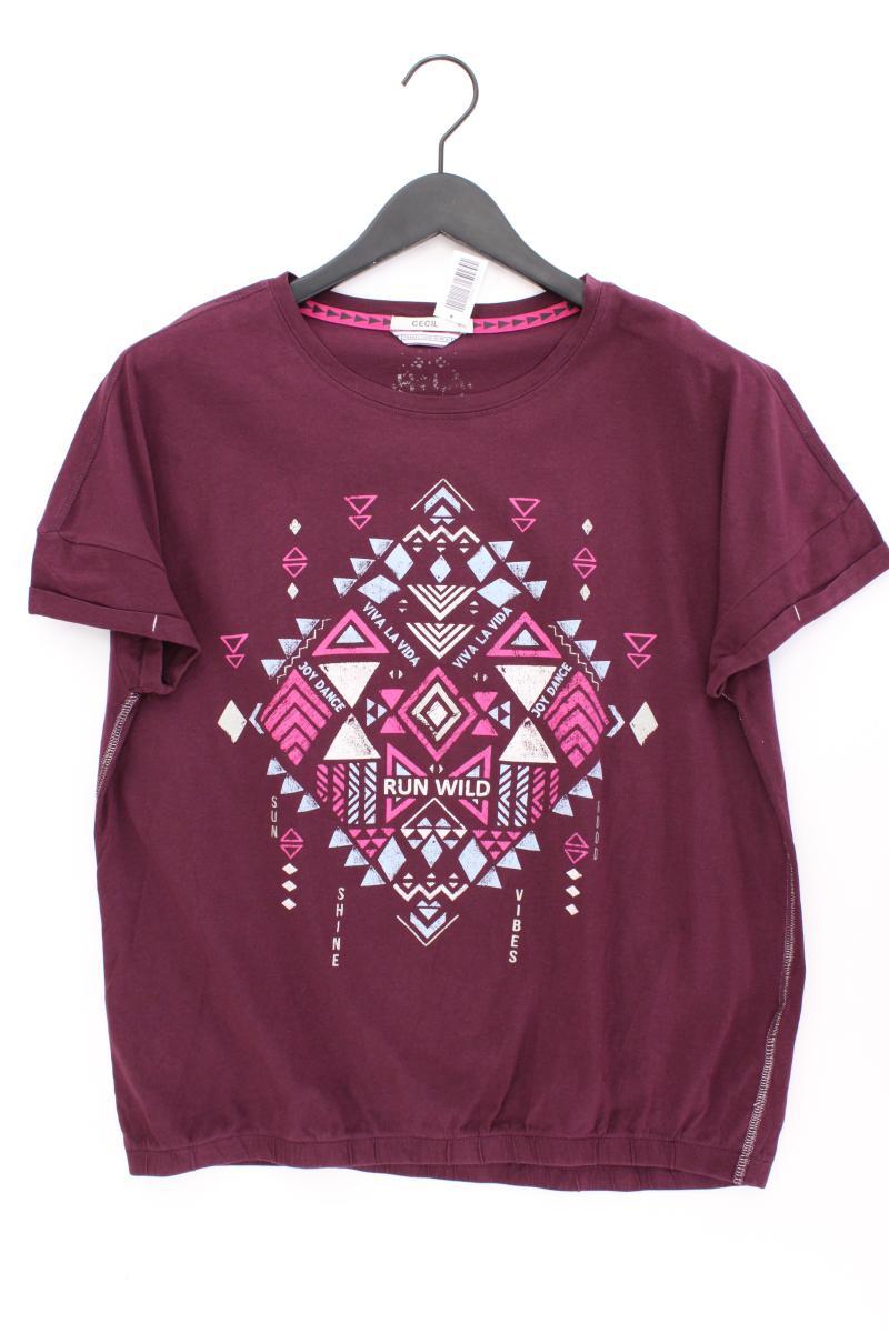 Cecil Printshirt Gr. L Kurzarm lila aus Baumwolle