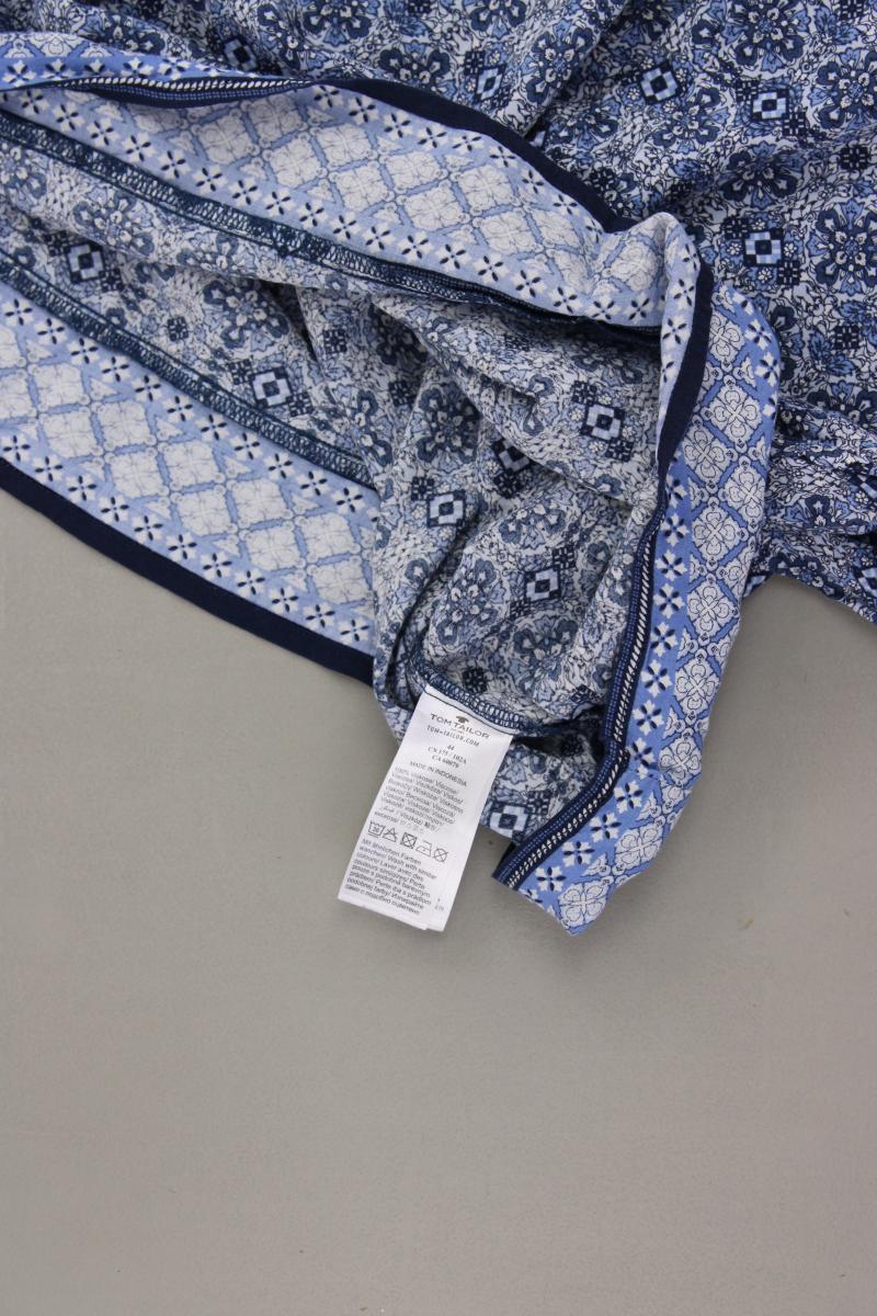 Tom Tailor Langarmbluse Gr. 44 mit Carmen-Ausschnitt blau aus Viskose