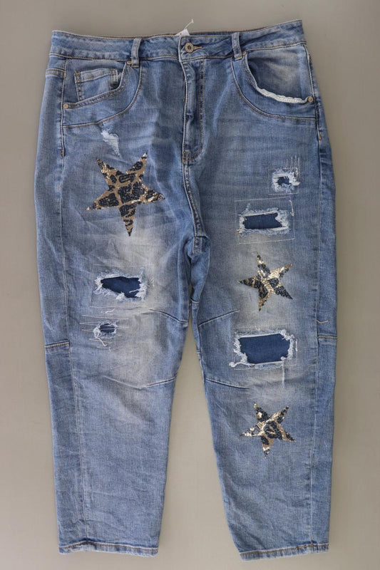 7/8 Jeans Gr. XL mit Pailletten blau aus Baumwolle