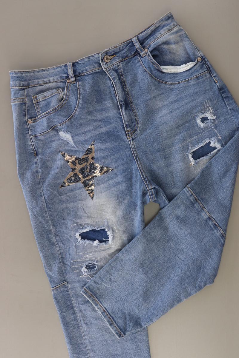 Second Hand Outfit Größe XL mit Spaghetti-Top in Gr. XL, 7/8 Jeans in Gr. XL