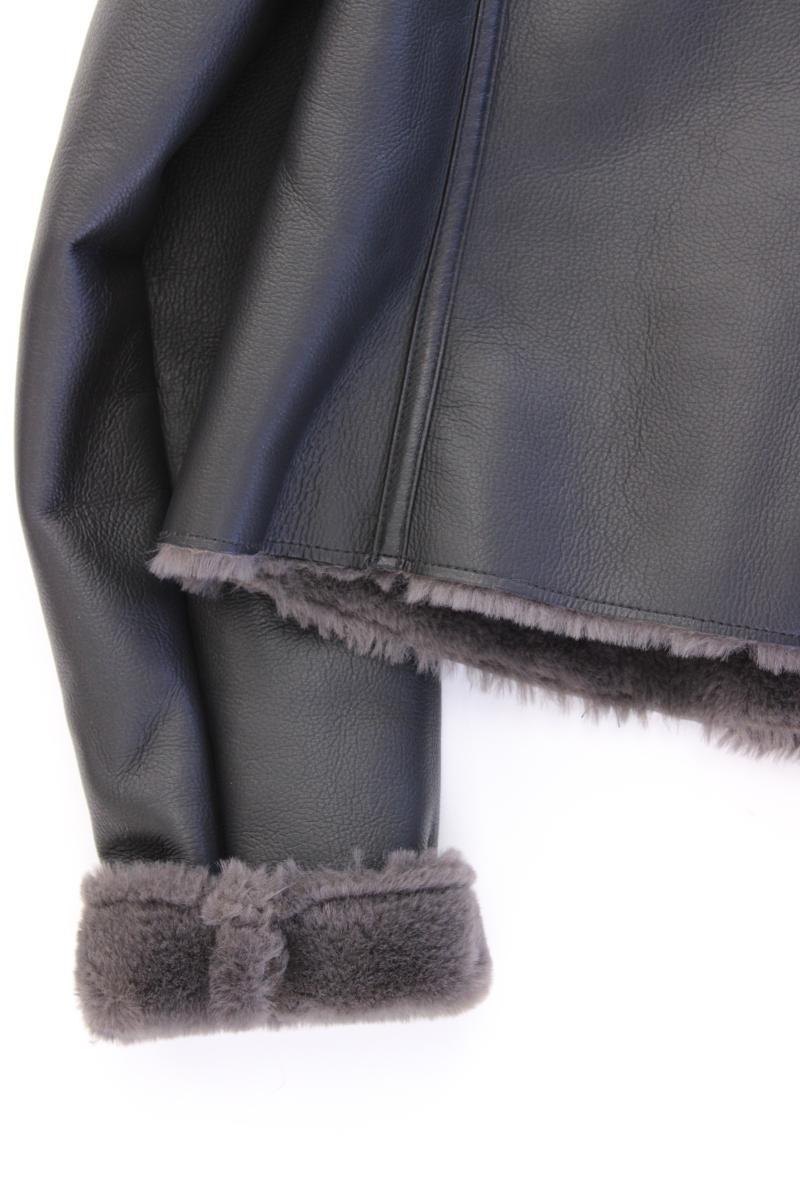 Mango Gefütterte Kunstlederjacke Gr. L neuwertig schwarz aus Polyester