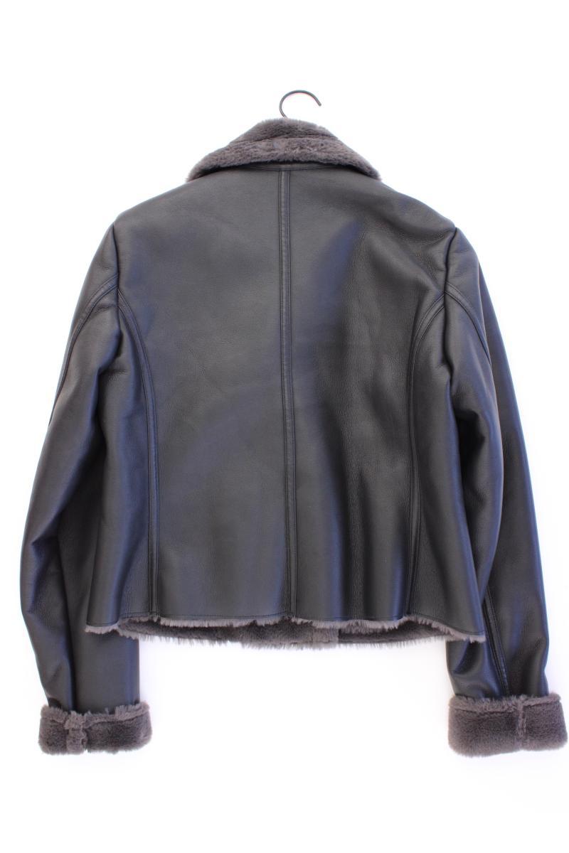 Mango Gefütterte Kunstlederjacke Gr. L neuwertig schwarz aus Polyester