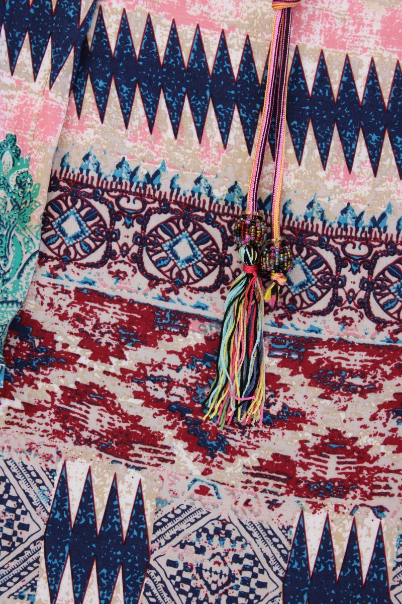 Madonna Sommerkleid Gr. M Langarm mehrfarbig aus Baumwolle